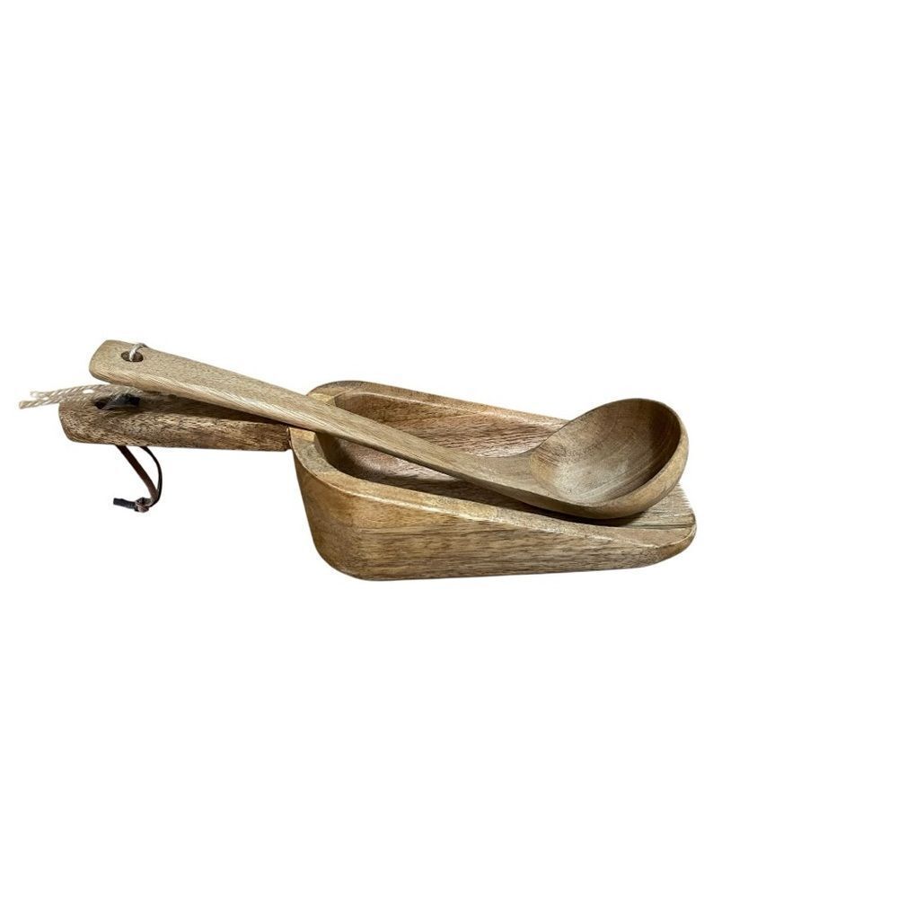 Rustic Wooden Spoon and Scoop Set